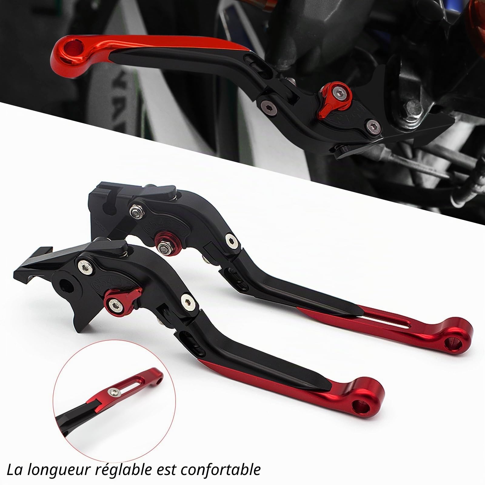 Levier Frein Moto pour Suzuki GSF1200 pour Bandit GSF 1200 1996-2000 Moto Leviers d'embrayage De Frein Réglables Poignées De Guidon Extrémités(17)