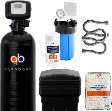 Aquaboon SoftGuard 48,000 Grain Home Water Softener Systems - Whole House Water Softener Systems for Clean, Soft Water, Protects Pipes & Appliances, Easy Installation & Maintenance