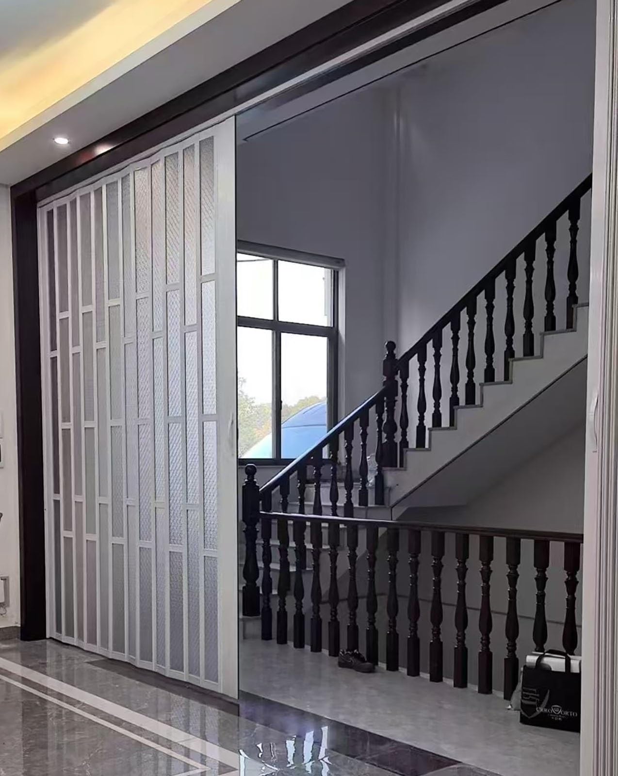 Vouwdeur Accordian Deur Schuifdeur Opvouwbare privacyschermdeur met magnetische sluiting, honingraat push-pull concertinaire intrekbare deuren voor binnen/ buiten/ruimteverdeler(65 x 220 cm