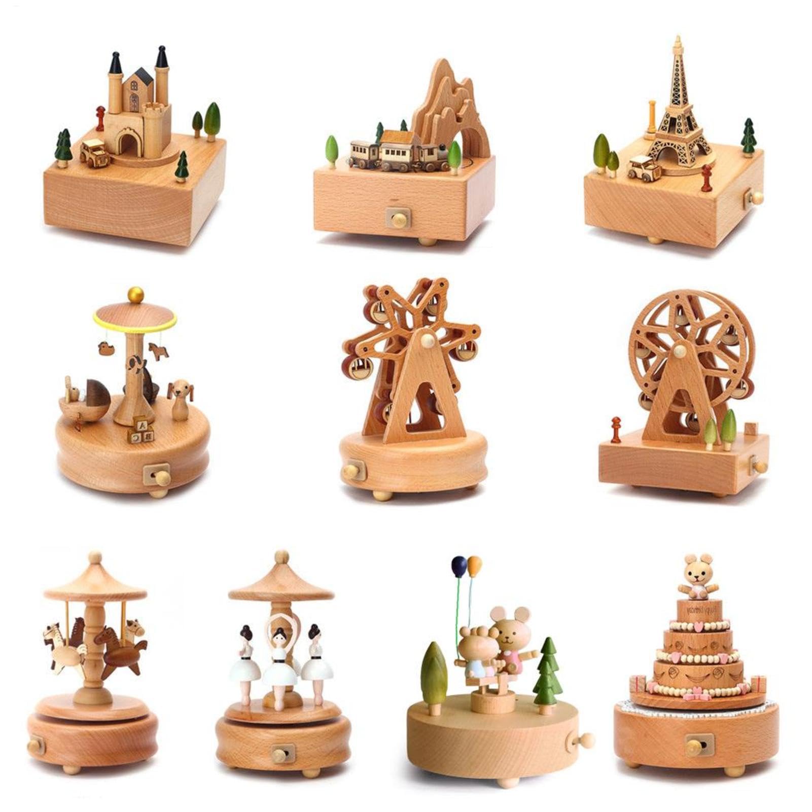 Generico Carillon in Legno,Carillon in Legno | Carica Le scatole Musicali