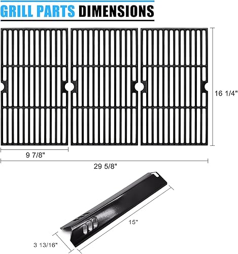 Miniatura 33 de Adviace Protectores térmicos de repuesto para parrilla de 15 pulgadas Dyna-Glo DGF493BNP, DGF510SBP, juego de 4 placas térmicas para parrilla