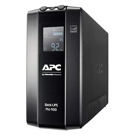 APC by Schneider Electric Back UPS PRO - BR900MI - UPS 900VA Leistung - MI modell (6 IEC Outlets, IEC - Kaltgeräte Ausgänge, LCD interface, 1GB Dataline protection)