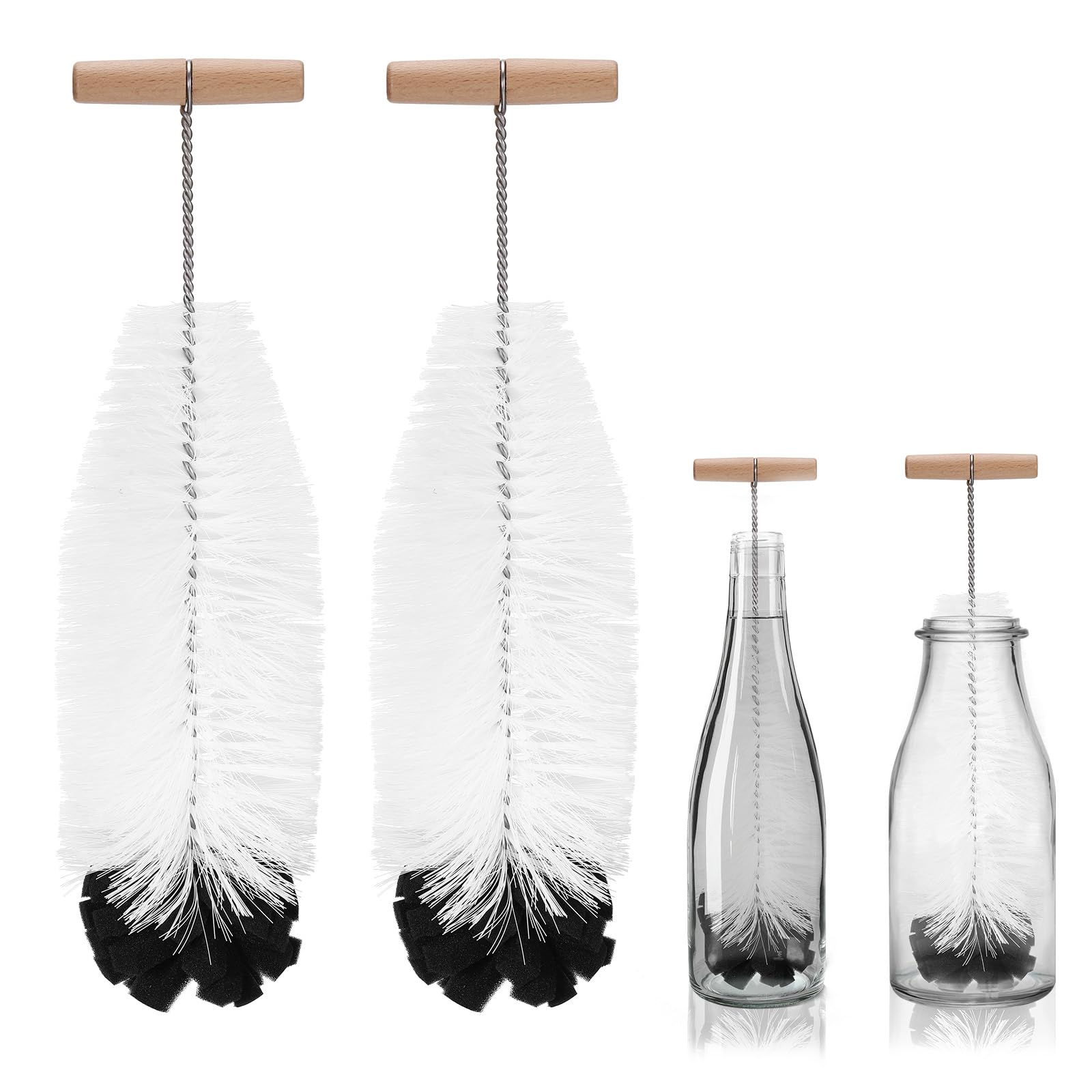 2 Stück Flaschenbürste Kompatibel mit Sodastream Glasflaschen und Kunststoffflaschen