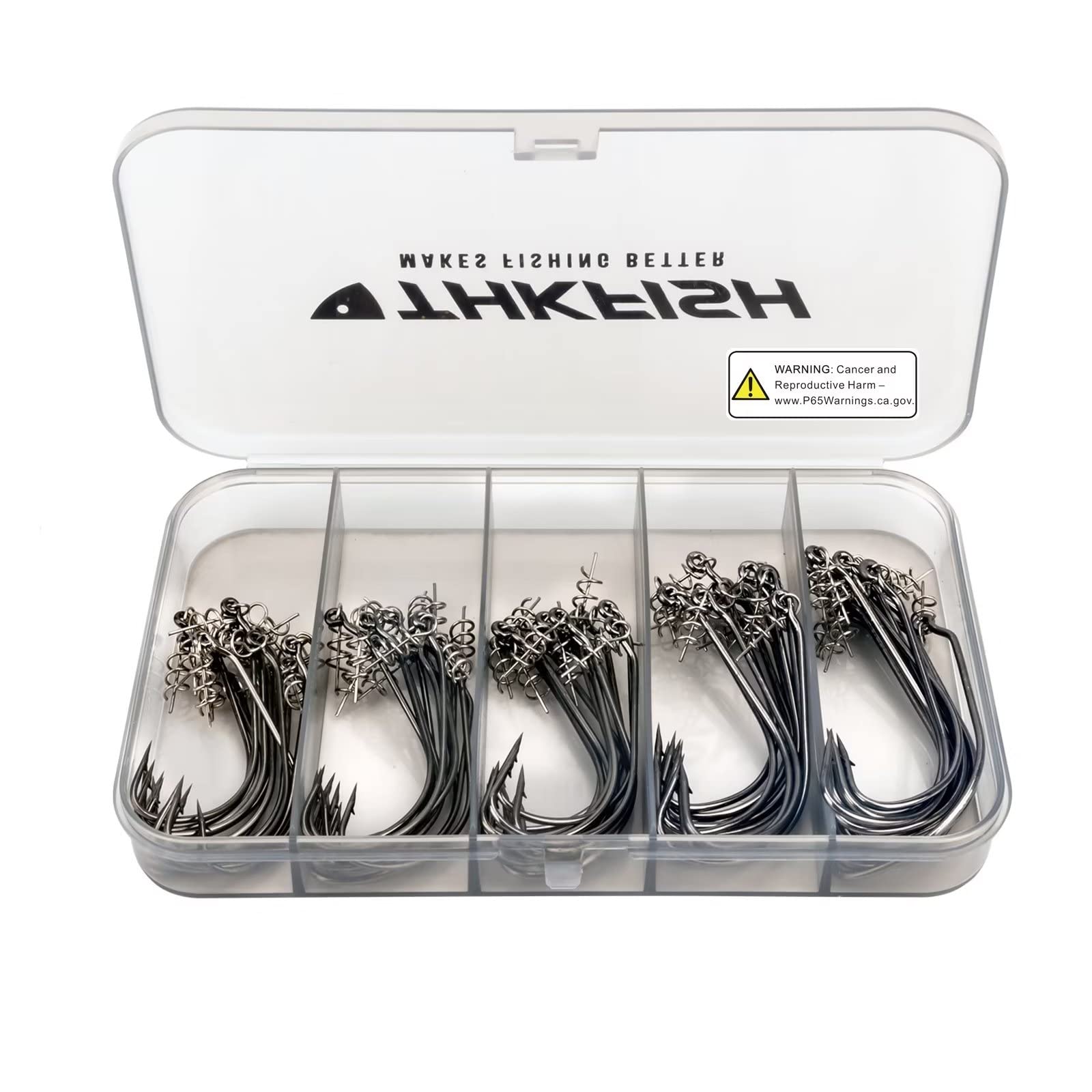 THKFISH Haczyki wędkarskie Twist-Lock Haczyki bez chwastów Haki obciążone Haczyki do miękkich tworzyw sztucznych haczyki ważone słonowodne słodkowodne 19 szt. 25 szt. 30 szt. 60 szt