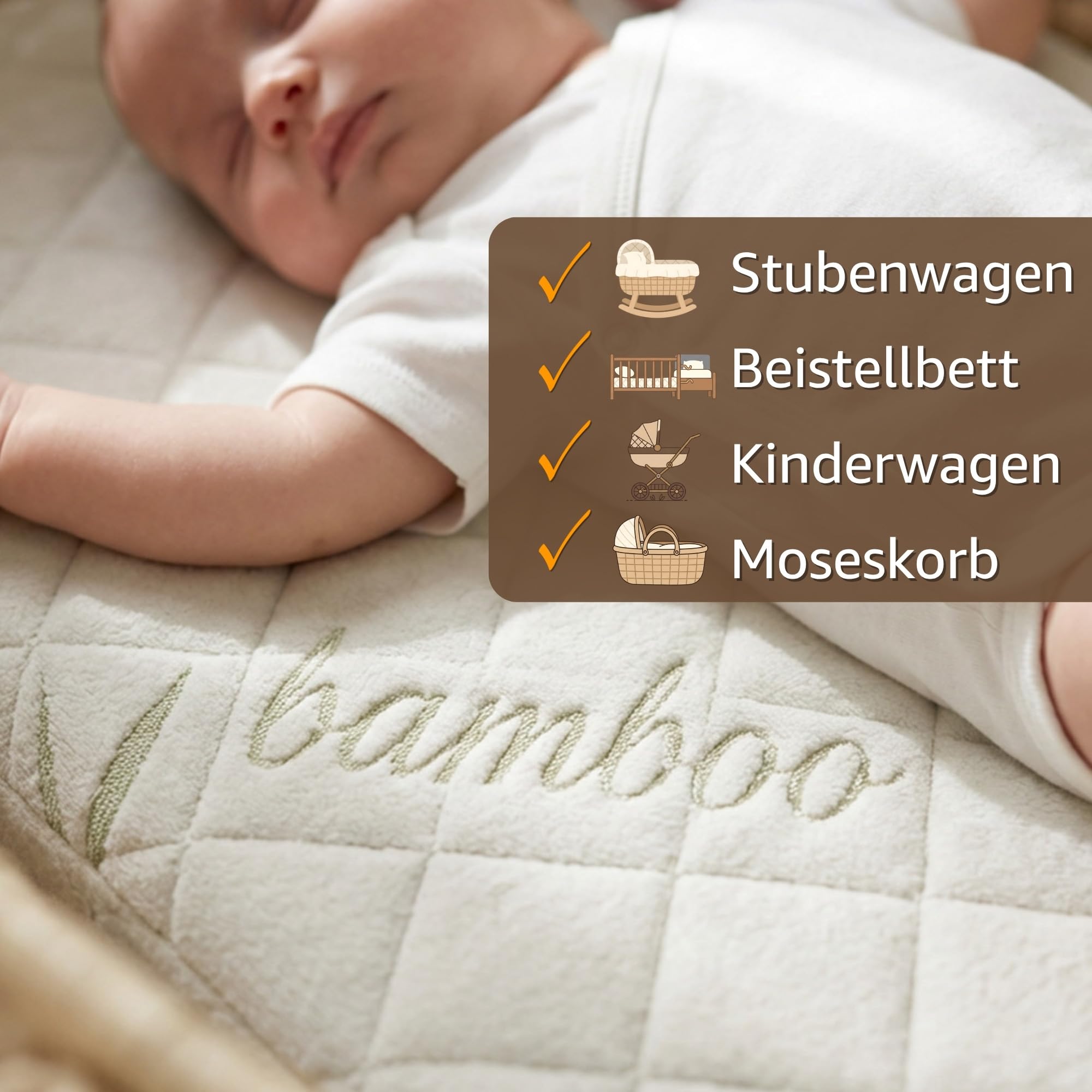 materacyk do gondoli polokragly premium bamboo 78x36x4 t-1832