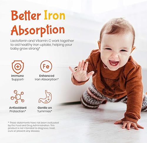 Miniatura 6 de Kiddivit Baby Lactoferrin Liquid Drops – Gentle Immune Support Supplement – 100mg Formula with Prebiotic Inulin – 60 Daily Servings – Sugar Free