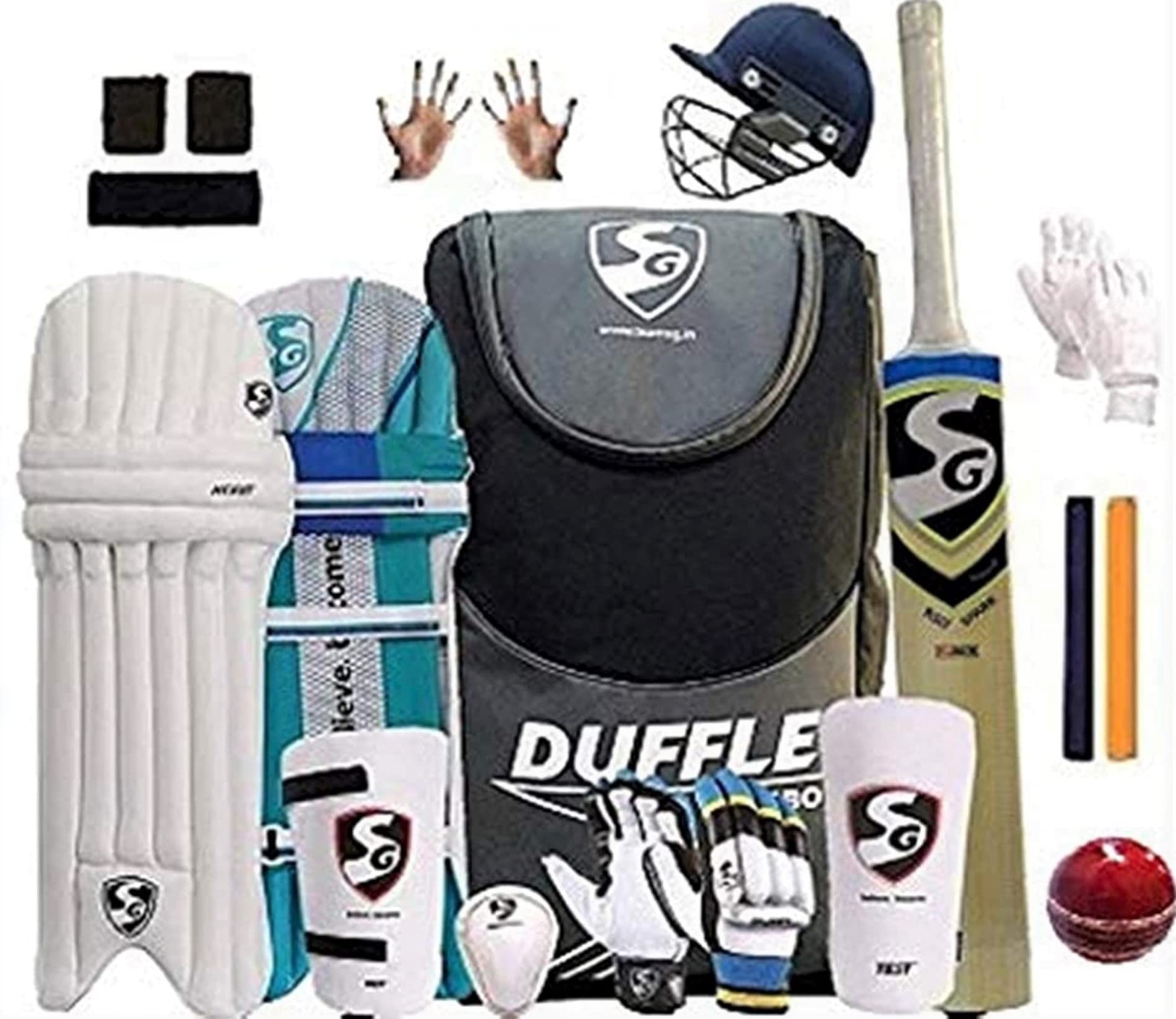 SG Full Cricket Kit with Duffle Bag and Trycom Ball