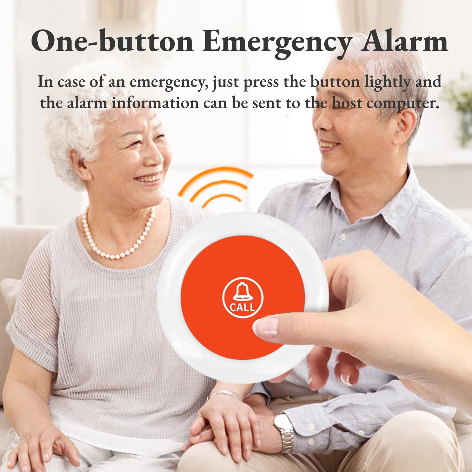 Téléavertisseur sans Fil pour Soignant Système D'appel Un à Un 1 Boutons/émetteurs D'appel SOS 1 Récepteurs Système pour la Maison/Personnel 330 M / 1082,68 Pieds