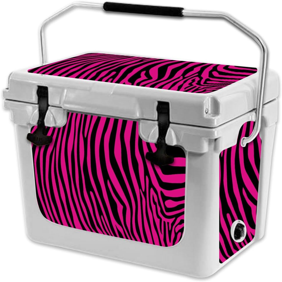 MightySkins (Cooler Not Included) Skin Compatible with RTIC 20 Cooler (2017 Model) - Pink Zebra | Protective, Durable, and Unique Vinyl Decal wrap Cover | Easy to Apply | Made in The USA