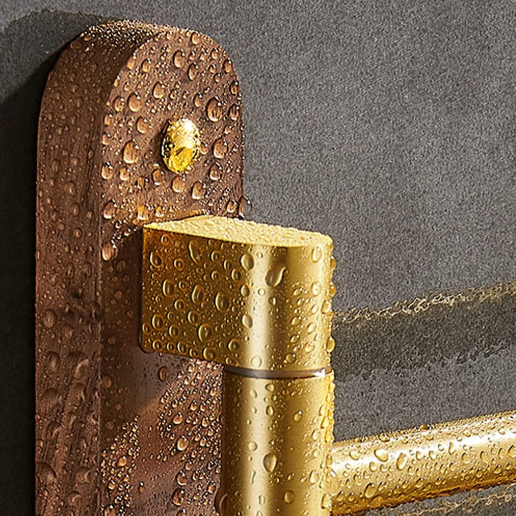 FAMMIX Wood Swing Out Towel Bar, Gold Folding Arm Swivel Hanger Bathroom Storage Organizer Rustproof Wall Mount,Swivel Towel Rack, Hand Towel Holder for Shower Room 4Bars