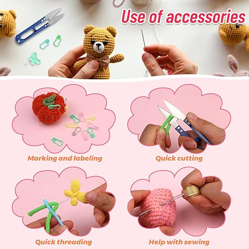 Miniatura 7 de 150 agujas de coser de plástico para ojos grandes, agujas romas de ojo grande, agujas de tapiz dobladas, agujas de hilo para manualidades, agujas de