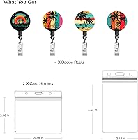 Vista 2 de Carrete de identificación con clip retráctil, carrete de clip de cocodrilo para enfermera con soporte vertical transparente para tarjeta