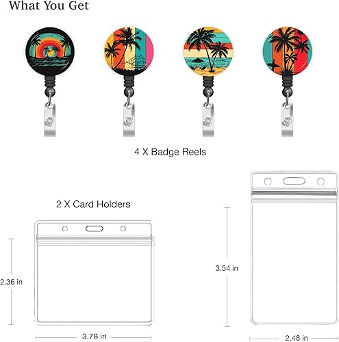 Miniatura 2 de Carrete de identificación con clip retráctil, carrete de clip de cocodrilo para enfermera con soporte vertical transparente para tarjeta de