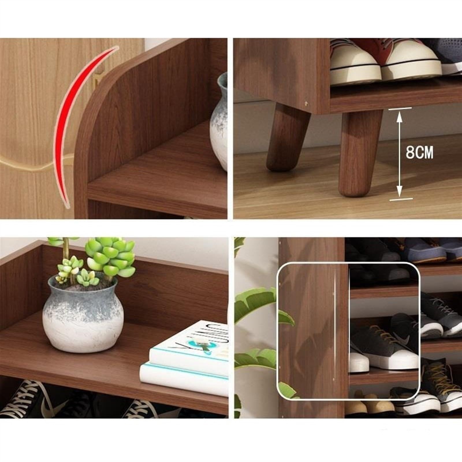 Scarpiera 5 Ripiani In Legno Garden 4 You – 9 Cubi + 2 Ripiani – Organizer Per Ingresso, Corridoio E Armadio – Marrone - 5