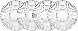 Godinger Glass Dinner Plates, Dinnerware Plate Set - Lumina,10.5", Set of 4