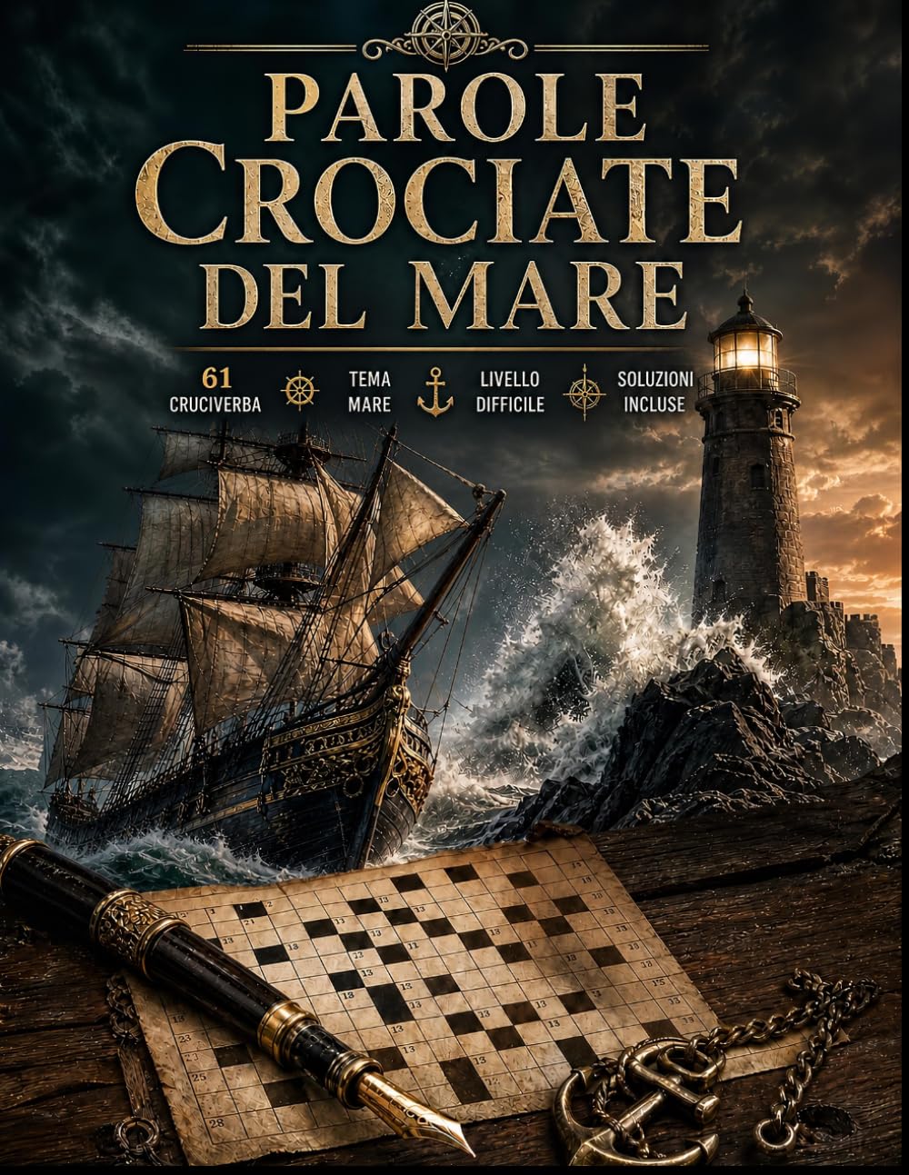 Parole Crociate del Mare: 61 Cruciverba a Tema Mare per Adulti – Oltre 1295 Parole Crociate Avanzate tra Oceani, Navi, Porti e Creature Marine (Biblioteca Enigmistica Italiana)