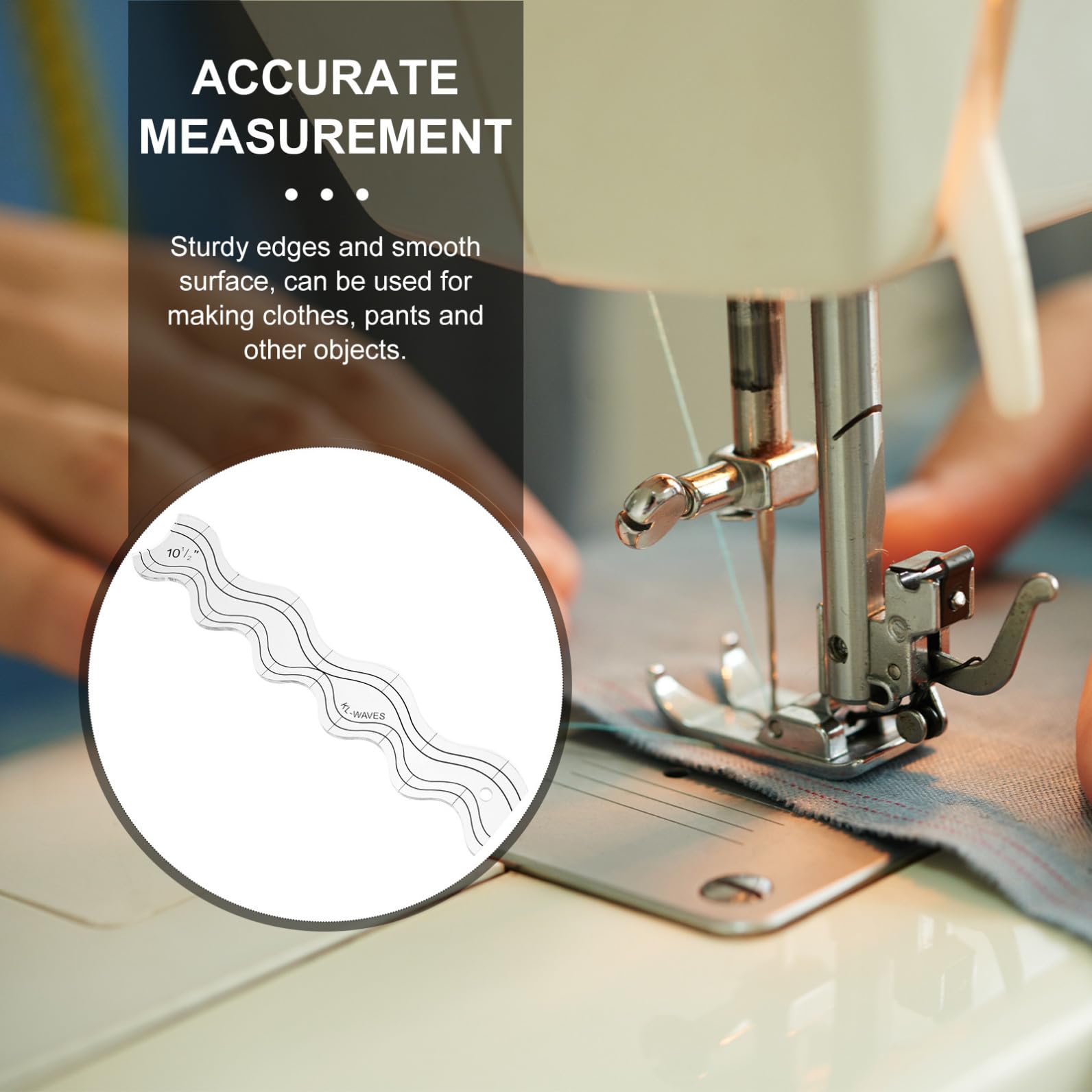 Regla Plantilla Ondulada de Acolchado Acrílica Ligera y Versátil para Patchwork y Costura para Manualidades y Confección de Ropa