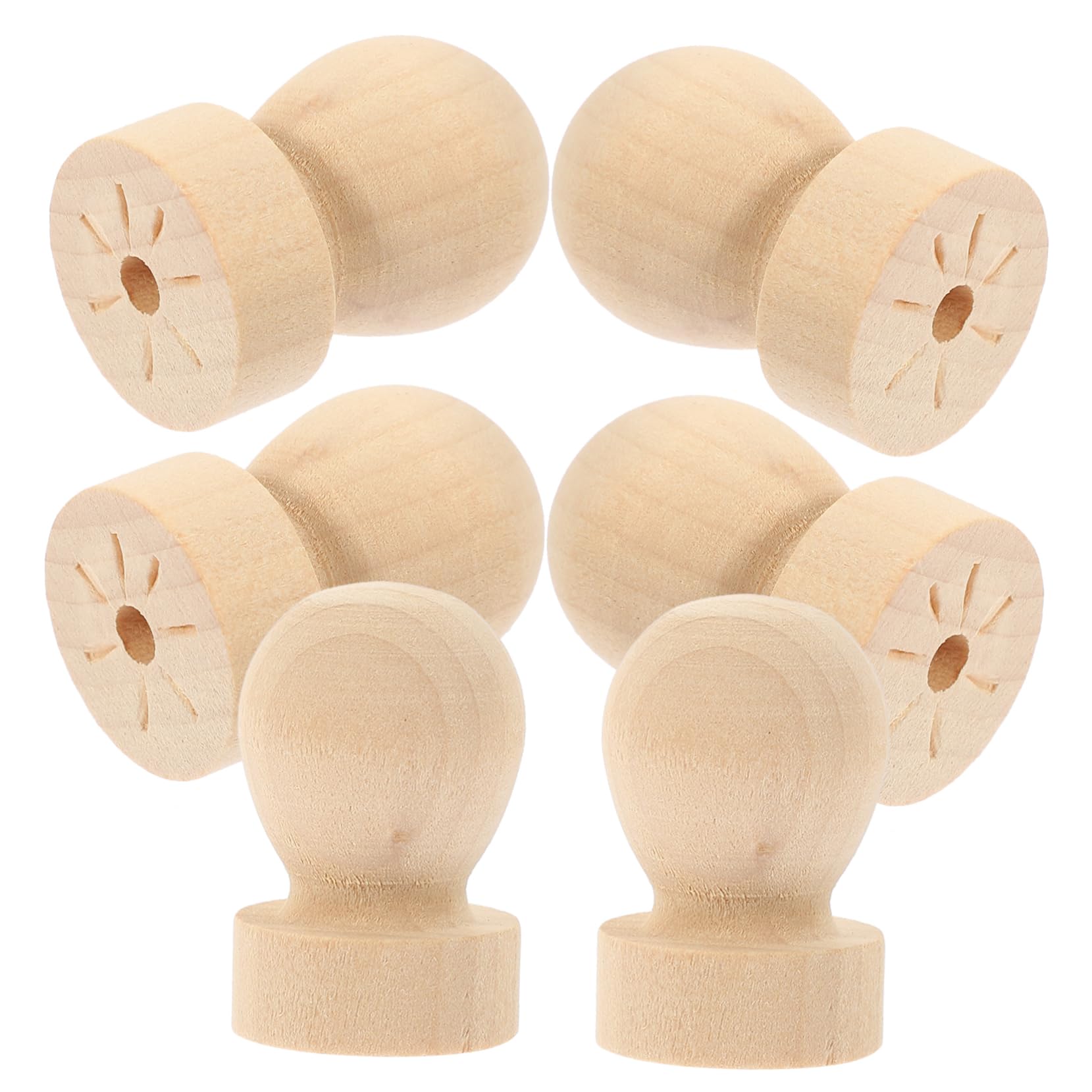 Gadpiparty 5 Sätze Festes Rundgriff Wachssiegelstempel Hochzeit Handhaben Wachsstempel Amboser Runder Stempelgriff Aus Holz Griff Für Scrapbooking-Stempel 6 Stück * 5