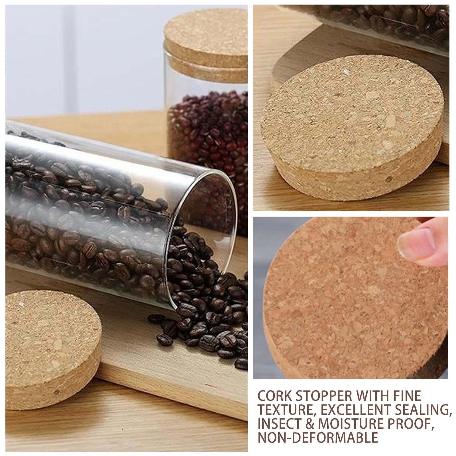 4 unidades Tapones de Corcho Cónicos Corchos para Botellas 90~110mm Grandes Tapones Corcho 30 mm de Grosor Tapas de dorcho de Madera para Tarros Botella de Vino, Garrafas, Cerámica