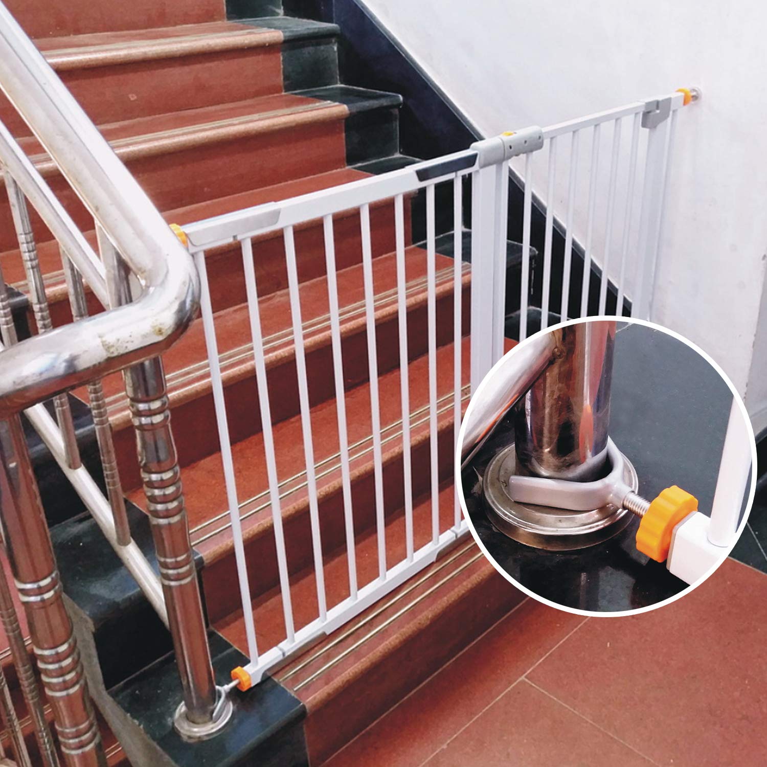 4 Bulloni Filettati Per Cancelletti Di Sicurezza - M10 X 88 Mm Con Gommini Antigraffio (Bianco)