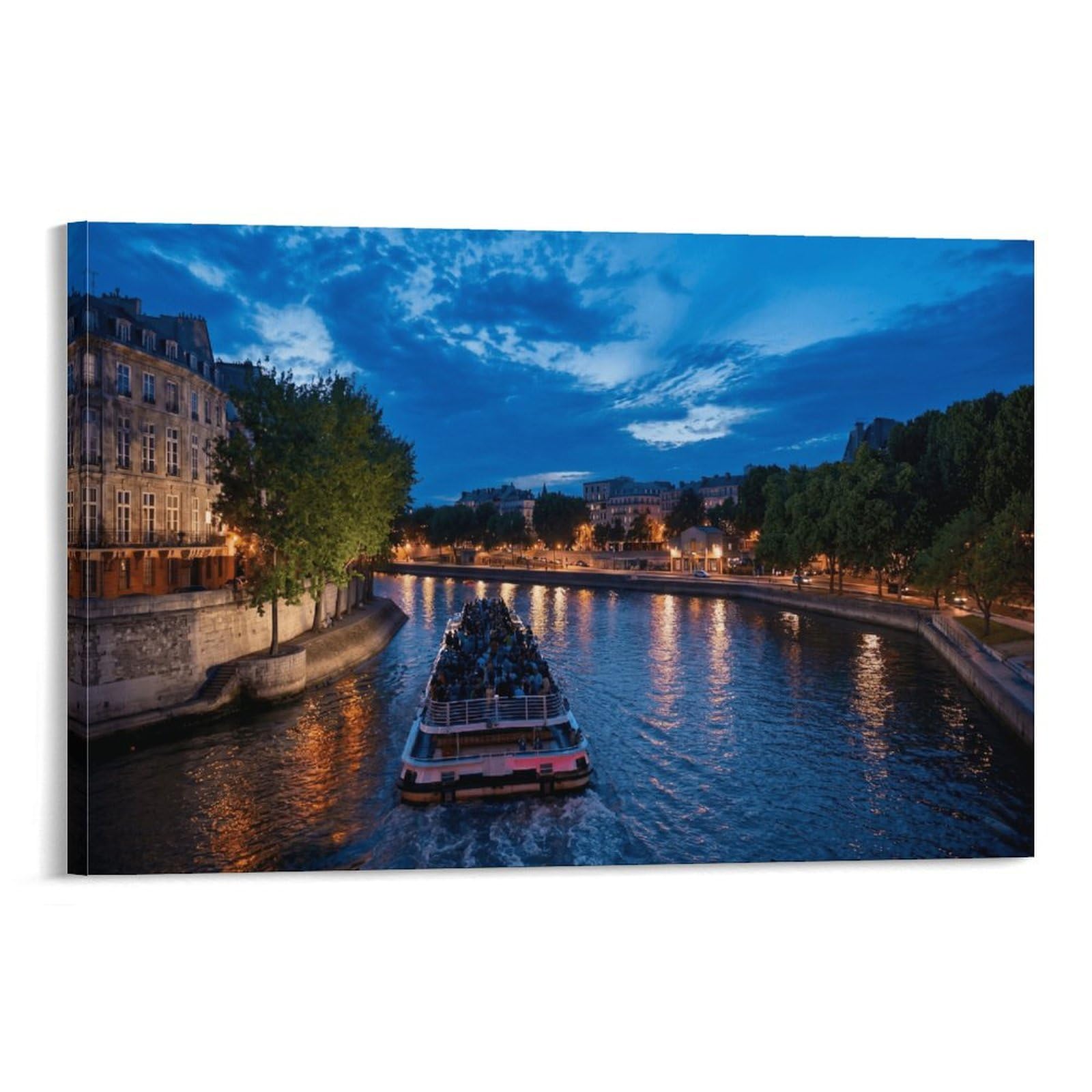 XPASHIQWC Paris Seine River Wall Decor Poster Canvas Prints Picture Modern Wall Art Picture Wall Hanging for Home Decorations 24x36inch(60x90cm)