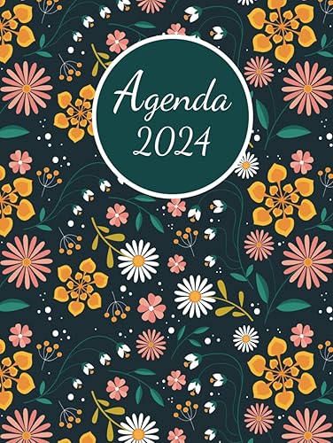 Agenda 2024 Journalier: Grand format A4 français | planificateur journalier (365 jours) | 1 page par jour avec heure | (janvier 2024/décembre 2024)