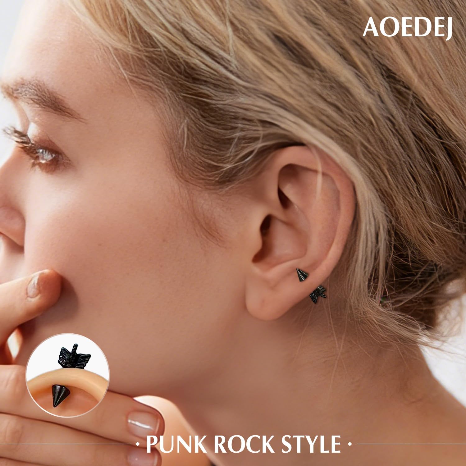 AOEDEJ 16G Gold Screw Earrings for Women Men Punk Earring Surgical Steel Studs Cartilage Conch Tragus Helix Piercing Jewelry - Image 2