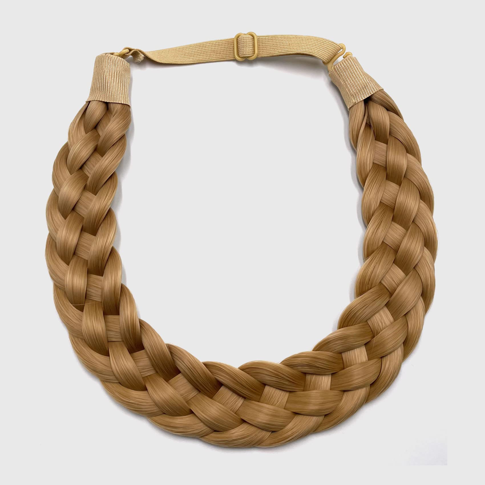 TOECWEGR Fascia per capelli intrecciata 5 fili trecce elastici per capelli, classica fascia elastica sintetica da donna, accessori di bellezza (colore albicocca