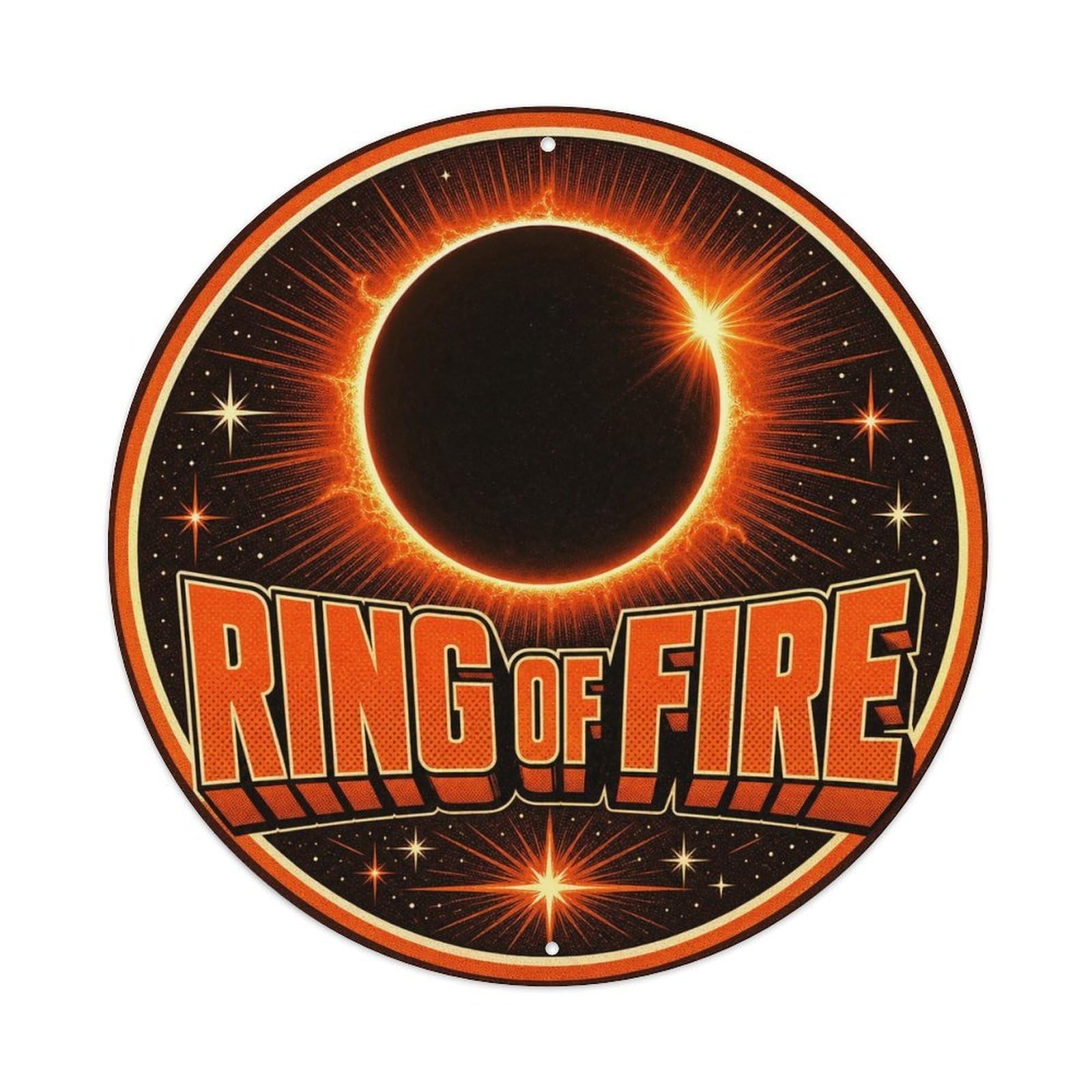 Odgynaw 8X8inch(20X20cm) Cosmic Annular Eclipse Telescope View Astronomy Space Metal Tin Sign