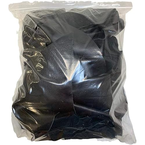 Full Grain Leather Scraps and Remnants: Sold by The Pound (Black, 3 LB)