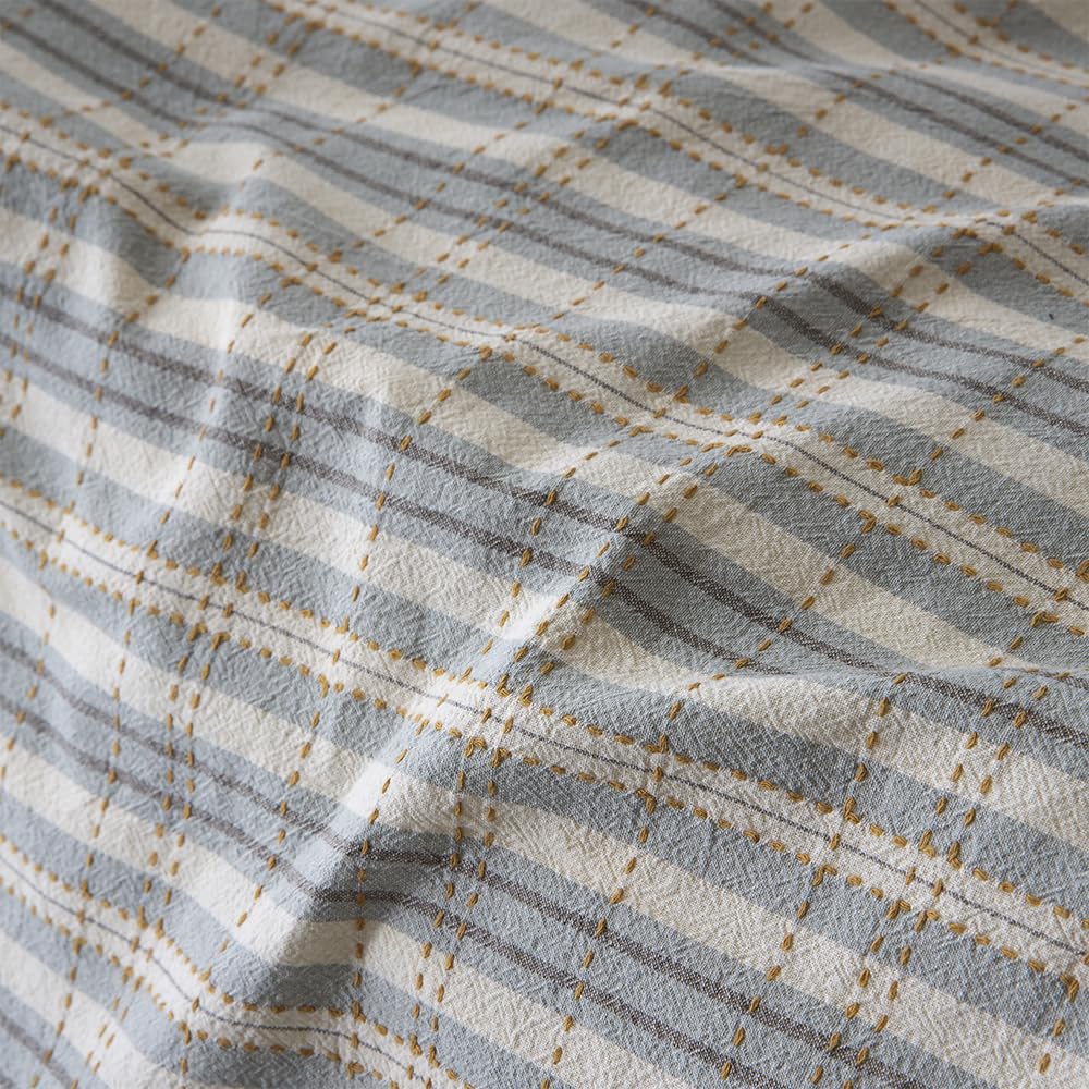 COTTON ARTean Funda nordica Cama 150 ALGODÓN Jacquard 200 Hilos TIRON Gris