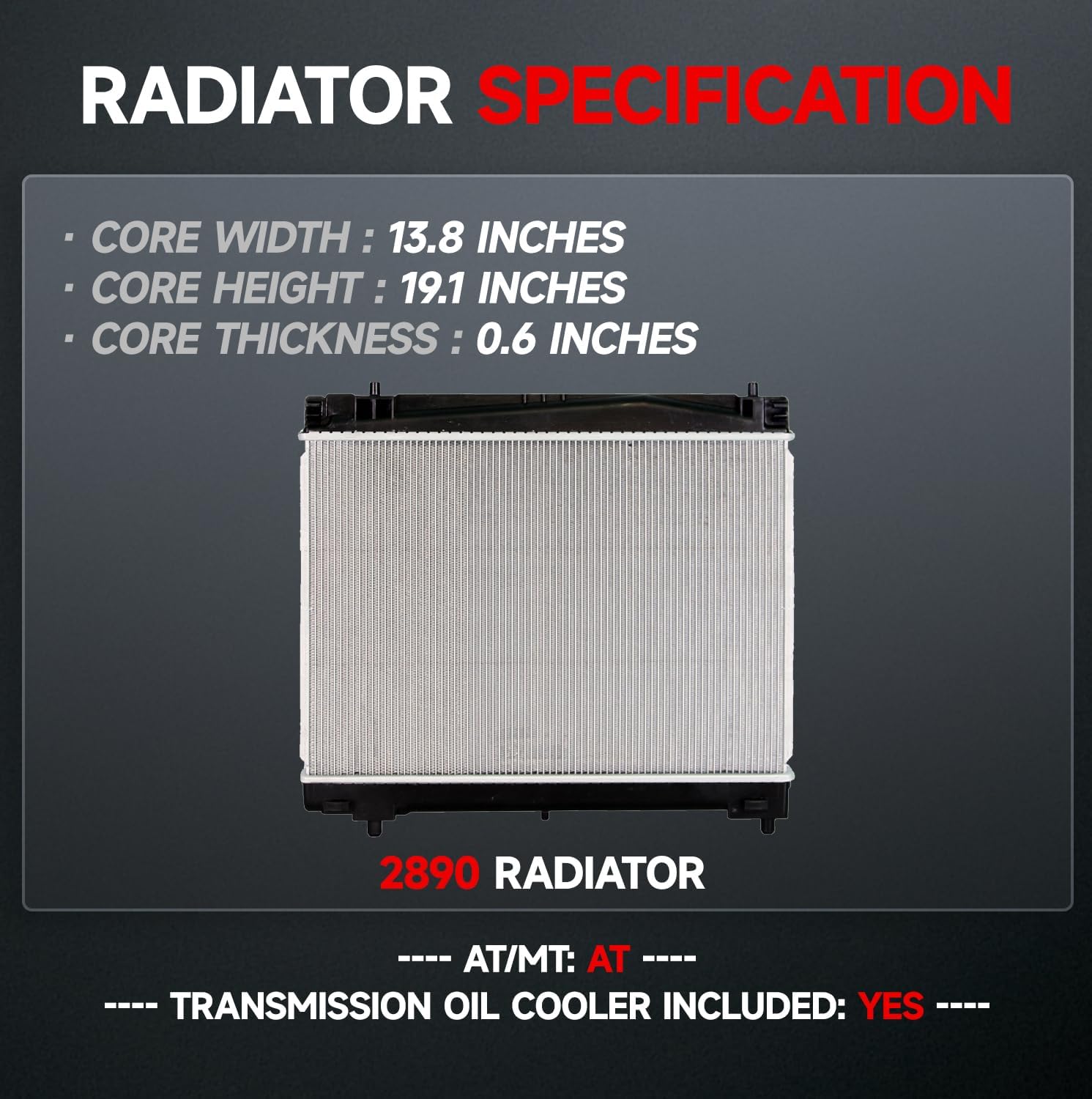 VibeUp 2890 Radiator Compatible With Scion xD 2008-2014,for Toyota Yaris 2006-2019,for Toyota Yaris R 2016 | #Replaces TO3010306 1640021270 1640021300