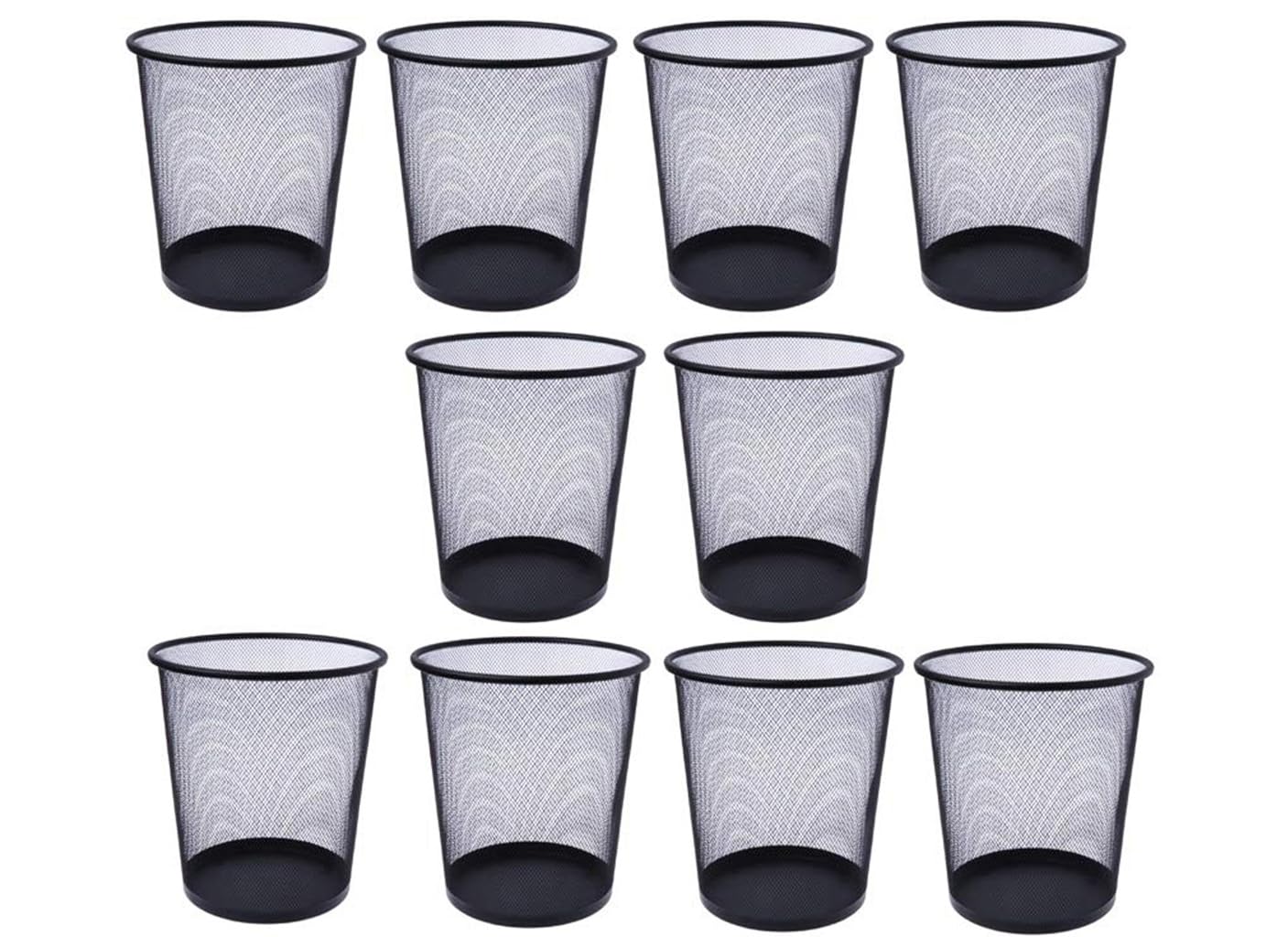 PUFFIN Open-Top Make it Metal Mesh Recycling Dustbins- Waste Basket for Home/Office/Coffee Shop/Hotel Non-Toxic - Black Set of 10, Medium (17L)-image-26