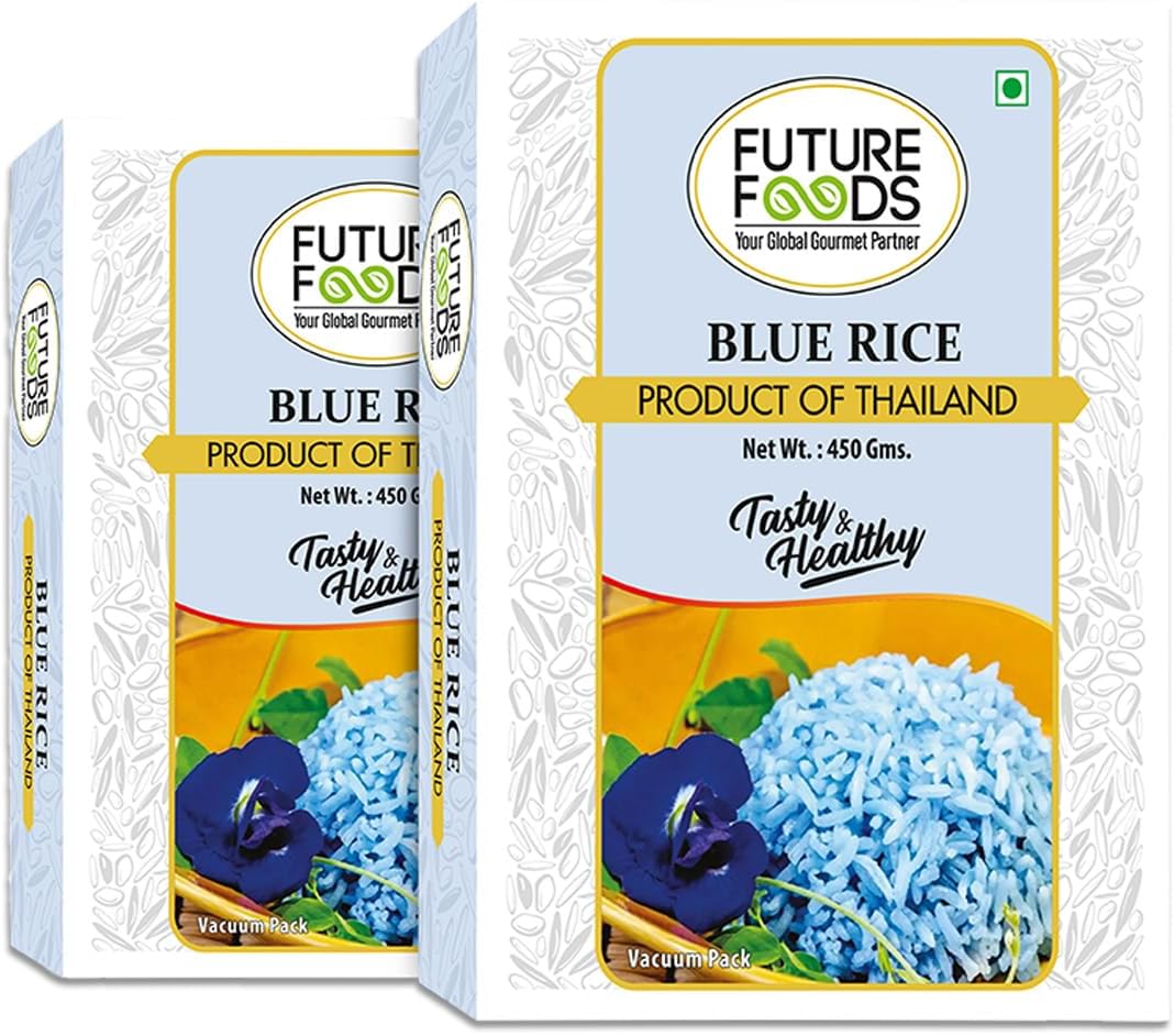Future Foods Premium Thai, Jasmine Blue Rice 450gram(Pack of 2) |Short Grain|Healthy & Rich in Antioxidants|Sugar-Free & Gluten Free|Cholesterol & Fat-Free|Supports Digestion|Easy to Cook