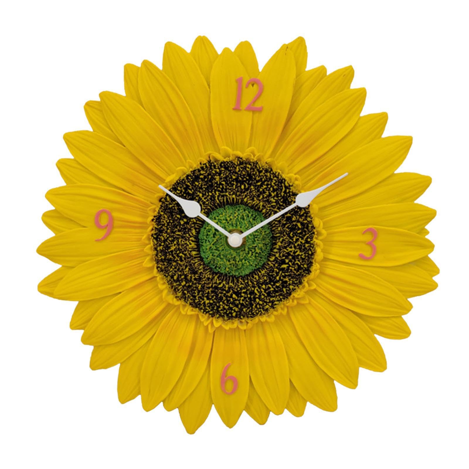 Zambuph Round Wall Clock Sunflowers Wall Clock Elegant Update For Any