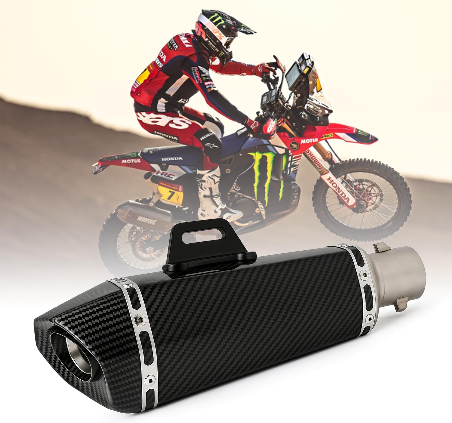 Universal Hexa Cut Akraphovic Exhaust With DB Killer Silencer for Bajaj, TVS, KTM, Suzuki, Yamaha, Hero Universal For Bike (CARBON)