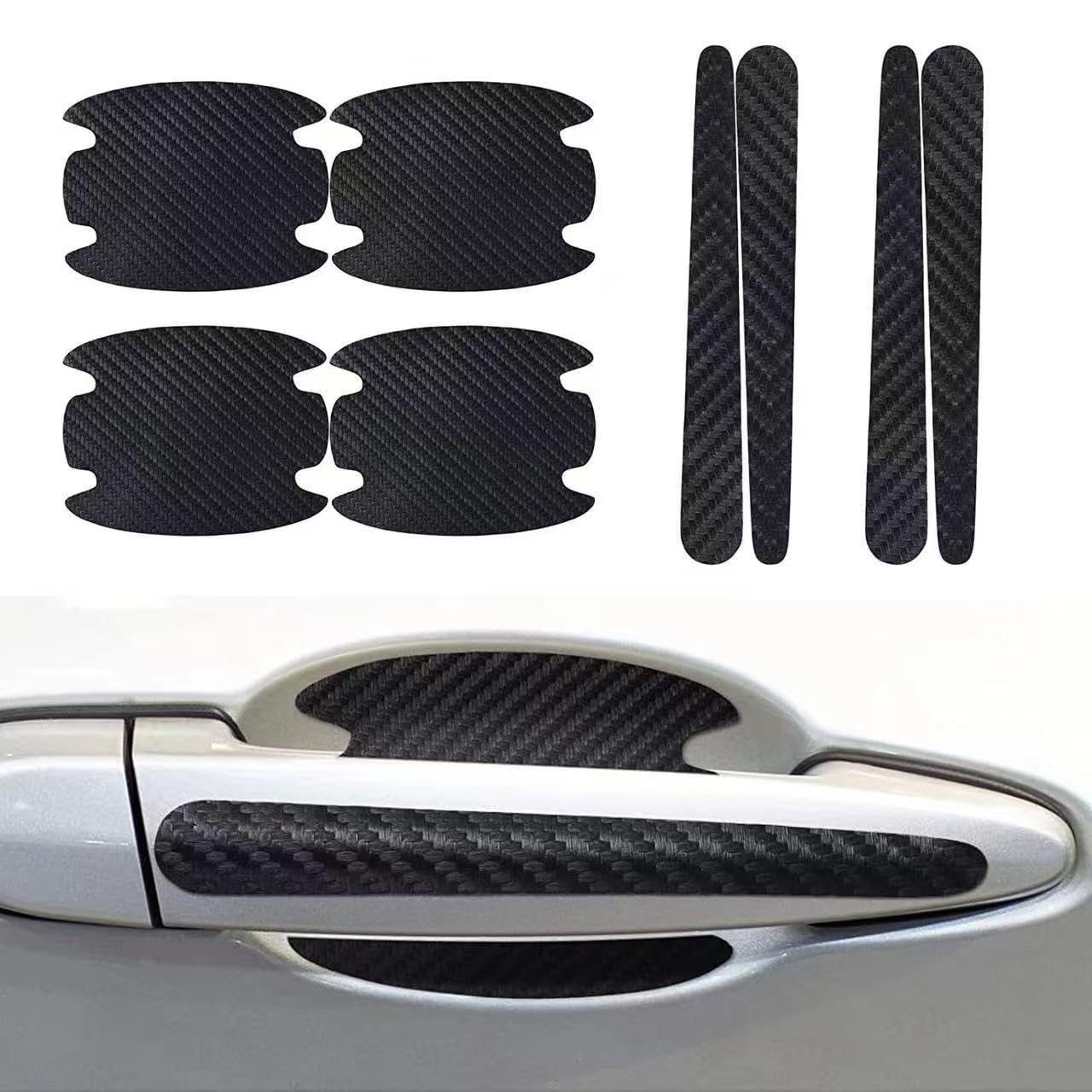 R-timer 8 Pcs Car Door Handle Scratch Protectors for Skoda KAMIQ 2018-Heute, Car Door Cup Protective Film Hand Grip Paint Protection Cover PVC