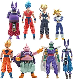 Beruwod Goku Action Figures,Set of 8 Super Hero Anime Action Figure Toys,Classic Characters Action Figure Toys for Christmas Birthday Party Favors(5.7")