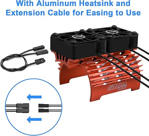 Miniatura 4 de Disipador térmico de motor RC con ventiladores de refrigeración gemelos de 30 mm, diámetro de 40 mm, Compatible con motor brushless 4068 4274