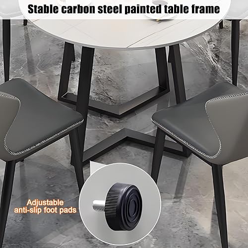 Miniatura 4 de YVYKFZD 5 Piece Kitchen Dining Table Set, Office Reception Room Club Table and Chair Set, Small Round Conference Table, Simple Coffee Table