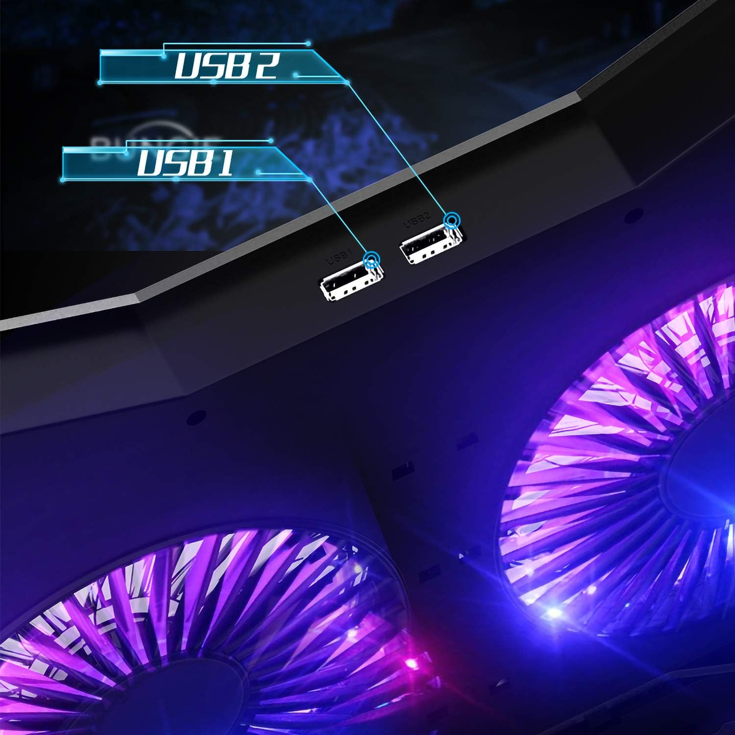 Blасk Frіdау - 50% оƒƒ AICHESON Full RGB Lights Laptop Cooling Cooler Pad 2 Turbine Fans for 15.6 - 17.3 Inch Gaming Notebooks Bеѕt Cуbеr Dеаlѕ 🔥 AICHESON Full RGB Lights Laptop Cooling Cooler Pad 2 Turbine Fans for 15.6 - 17.3 Inch Gaming Notebooks
