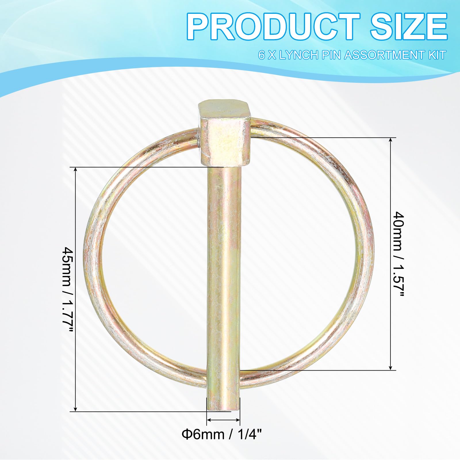 PATIKIL 1/4 x 1.77" Linch Pin - Image 2
