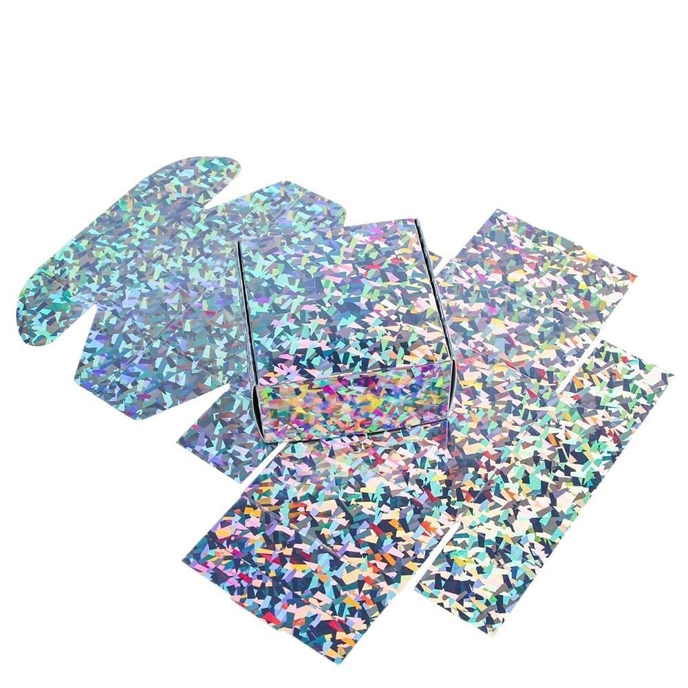 Kraft Geschenkboxen 20 Stück/Kraftkarton Schwarz Weiß Verpackungskarton Festival Party Geschenkbox Seifenkarton (Color : Diamond laser, Size : 20PCS_18X10X6CM)