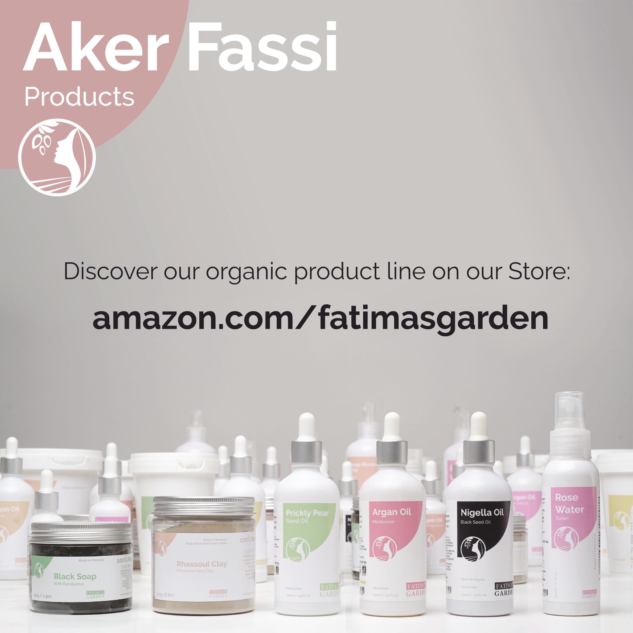 Fatima's Garden Polvo Natural Aker Fassi con Cáscara de Granada - Tinte Tradicional Marroquí para Labios y Mejillas 100g