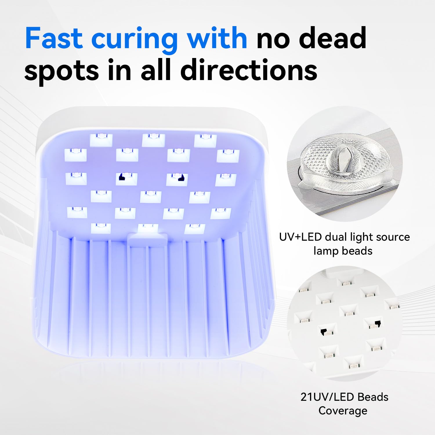 JODSONE Lampada professionale per nail art UV LED, ampio spazio, sensore automatico, 3 modalità di temporizzazione per nail art fai da te a casa, bianca