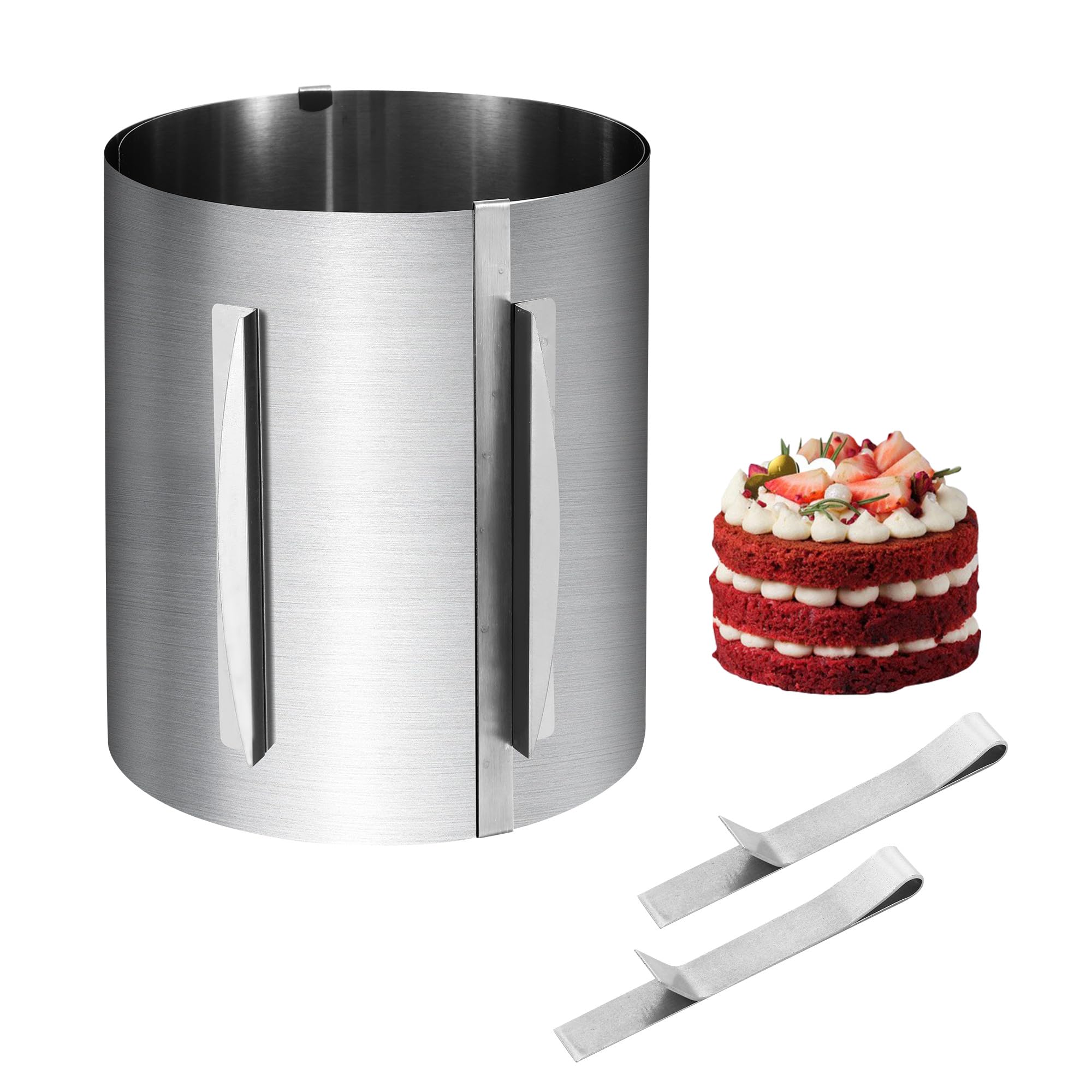 Jortmrd Tortenring Verstellbar 16-30cm - Edelstahl Backring 20cm Hoch Mit Skala