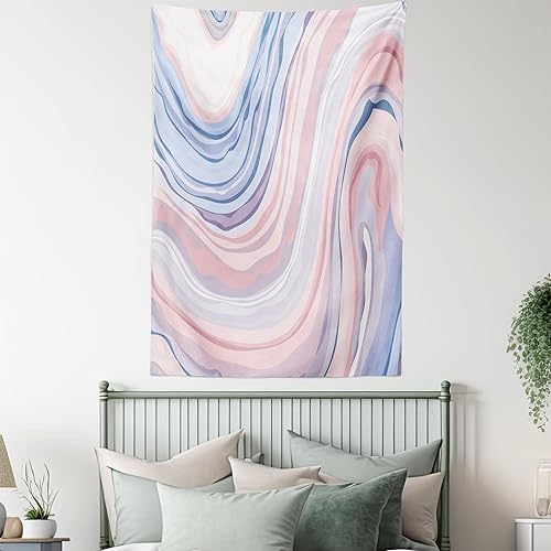 Miniatura 5 de Lunarable Tapiz abstracto, tonos pastel abstractos en movimiento, cristal de cuarzo inspirado en minerales, imagen de arte moderno, decoración de