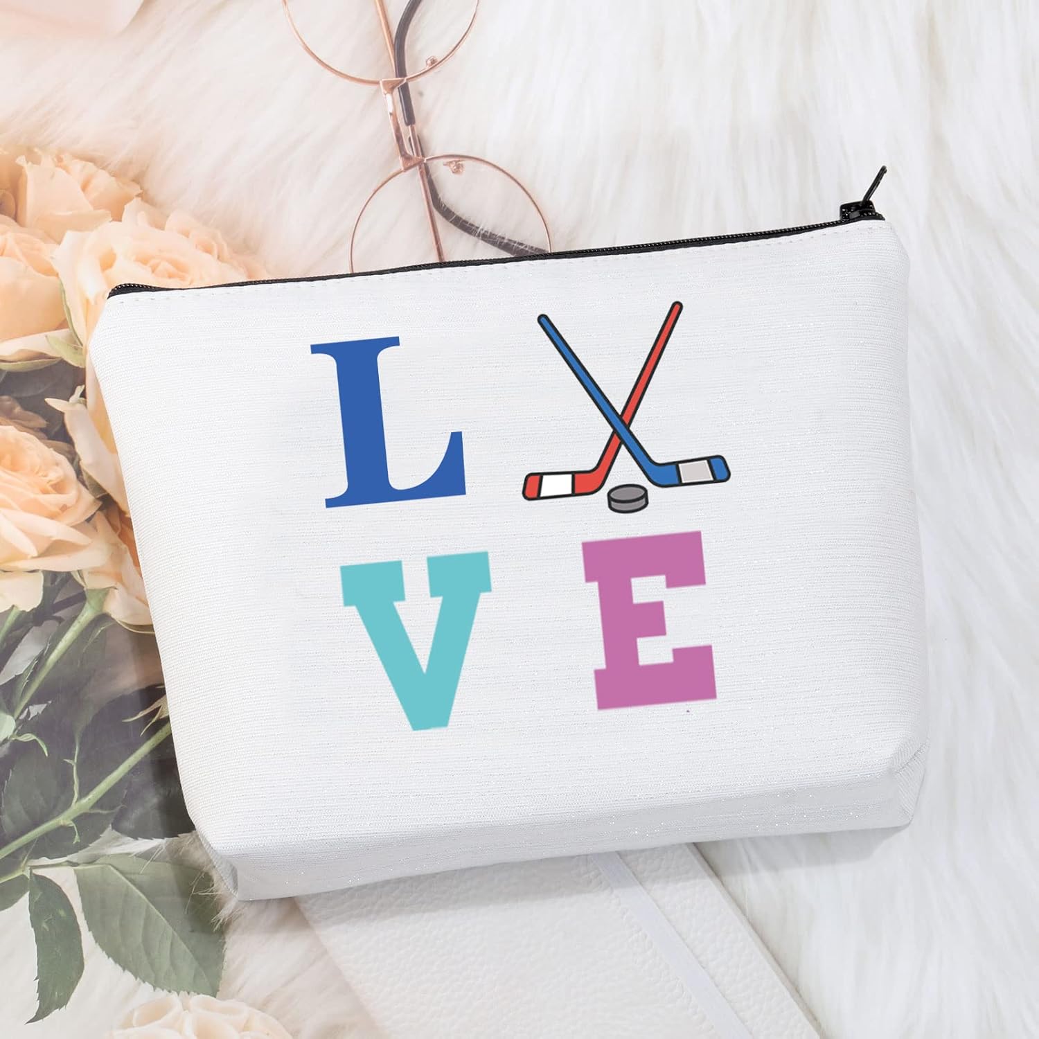 Hockey Lover Gifts Hockey Makeup Bag Ice Hockey Gifts Field Hockey