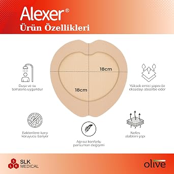Silikon Yapışkanlı Sakrum Kalça Köpük Yara Örtüsü Çok Katmanlı Steril Bası ve Yatak Yarası 18x18cm
