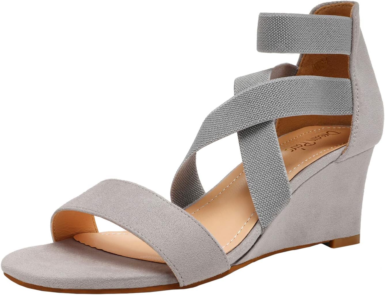 DREAM PAIRS Women's Black Open Toe Strappy Dress Wedge Sandals Size 9.5 B(M) US Innis-2